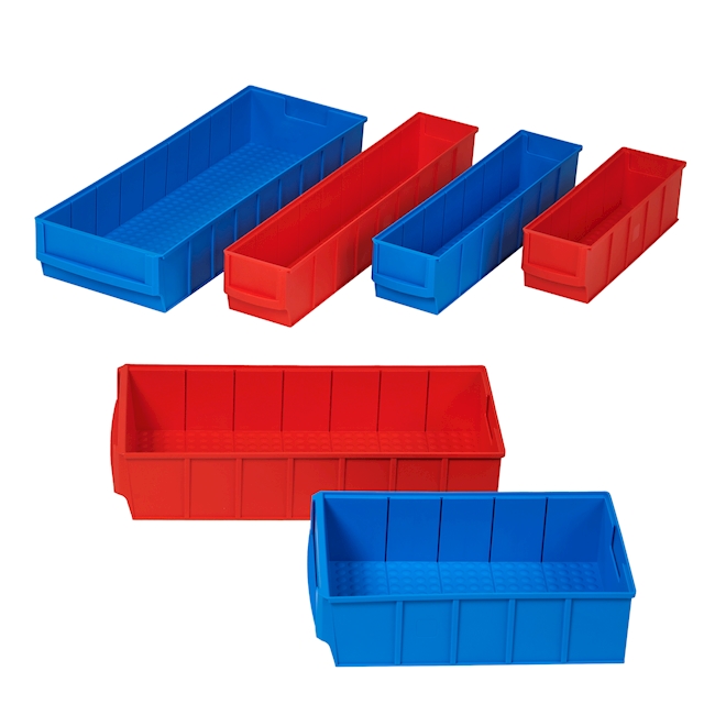 Shelf bin PP blue, 500x183x81 mm